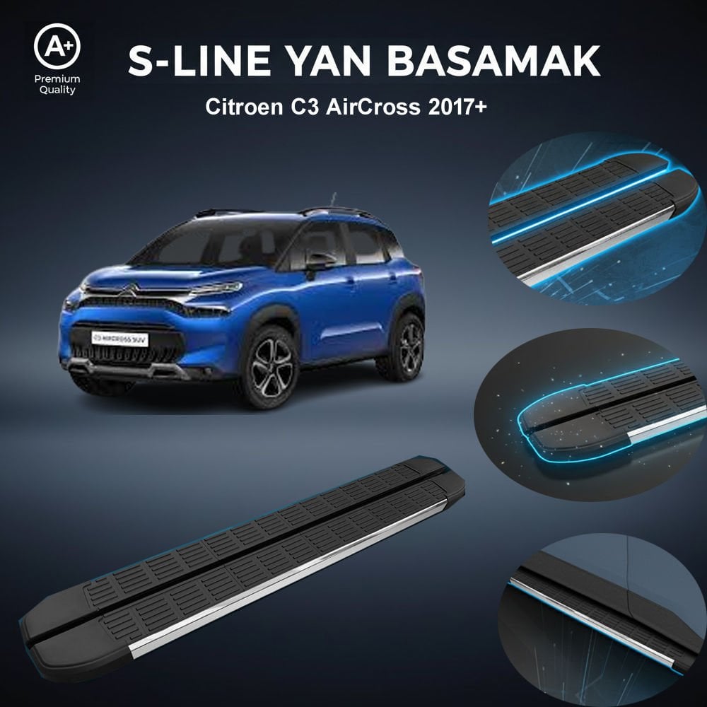 Citroen C3 AirCross S-Line Premium Krom Yan Basamak   2017 Sonrası