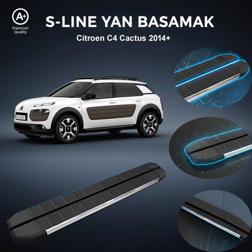 Citroen C4 Cactus S-Line Premium Krom Yan Basamak   2014 Sonrası