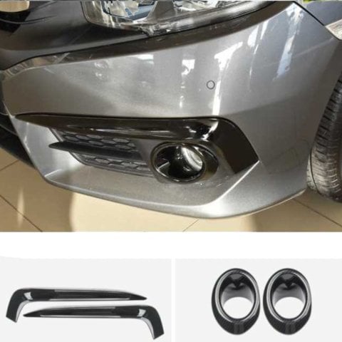 Honda Civic FC5 Sis Kaşı Çerçevesi Ve Sis Halkası Siyah 2016-2018