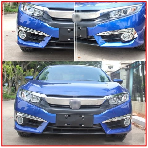 Honda Civic FC5 Sis Kaşı Çerçevesi Ve Sis Halkası Siyah 2016-2018