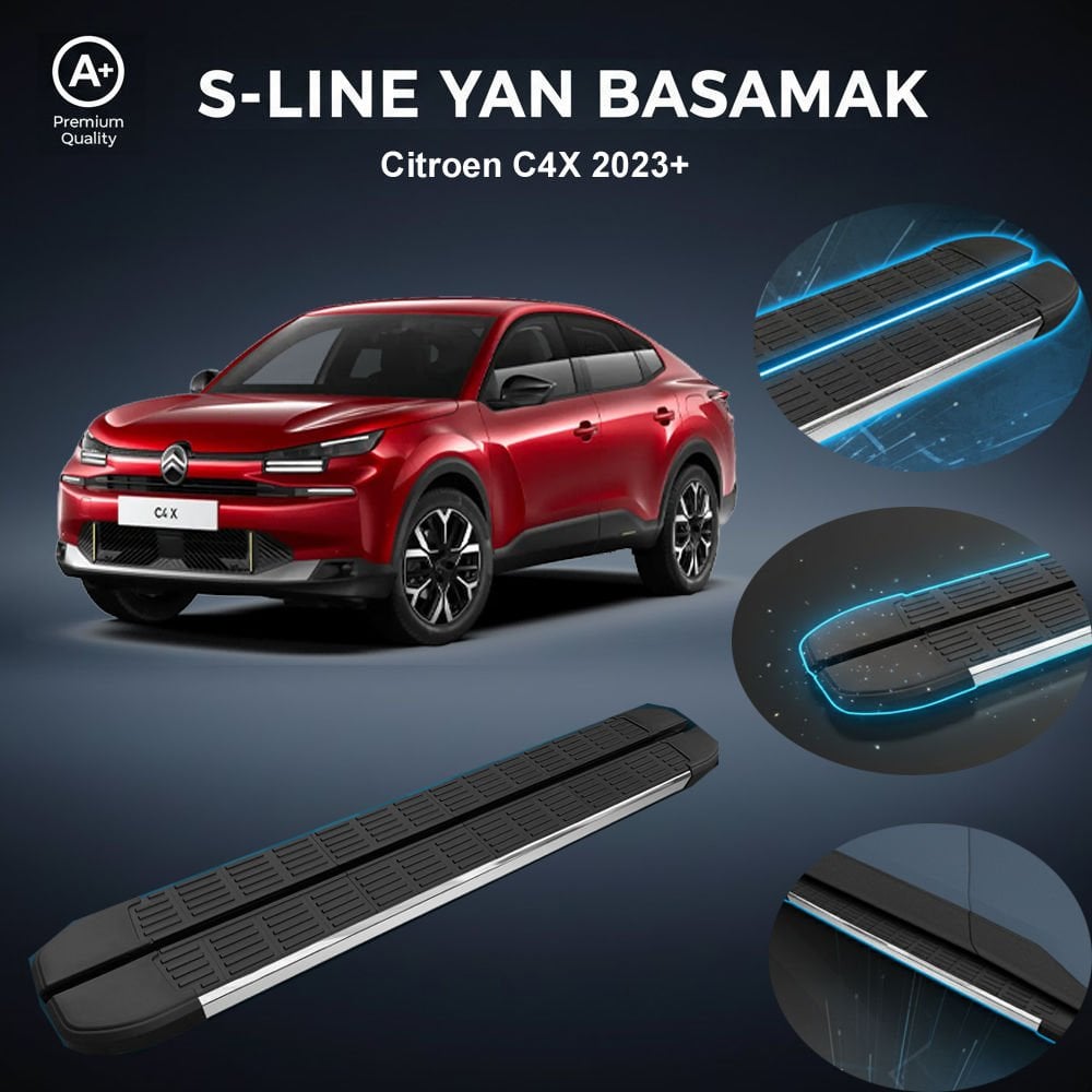 Citroen C4X  S-Line Premium Krom Yan Basamak   2023 Sonrası
