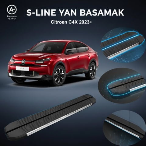 Citroen C4X  S-Line Premium Krom Yan Basamak   2023 Sonrası