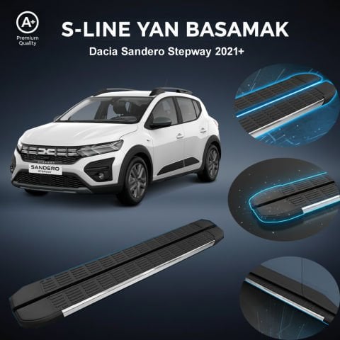 Dacia Sandero Stepway S-Line Premium Krom Yan Basamak   2021 Sonrası