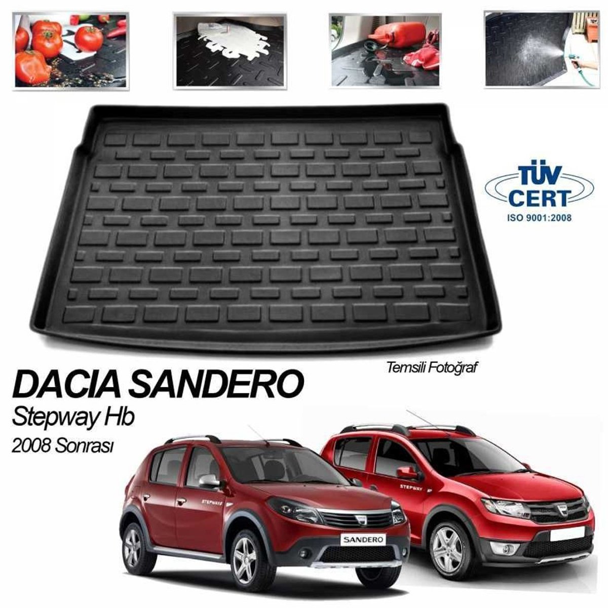 Dacia Sandero Stepway Bagaj Havuzu Paspası 2008 Sonrası