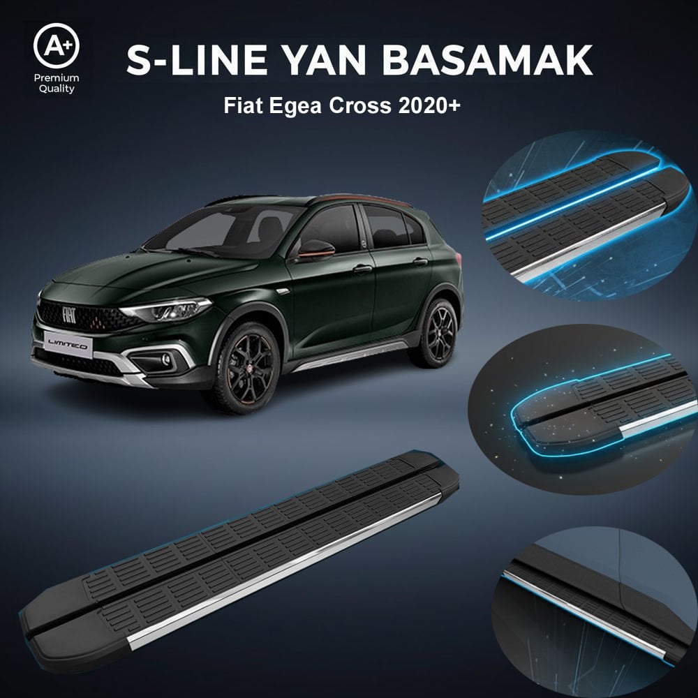 Fiat Egea Cross Kısa S-Line Premium Krom Yan Basamak  2020 Sonrası