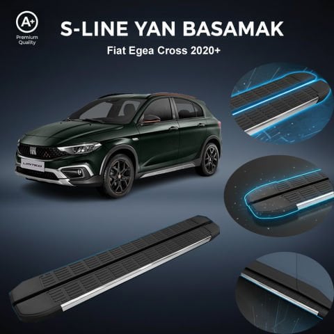 Fiat Egea Cross Kısa S-Line Premium Krom Yan Basamak  2020 Sonrası