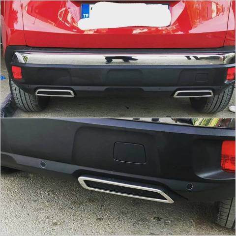 Peugeot 3008 Egzoz Çerçevesi Kromu Nikelajı 2016 Sonrası