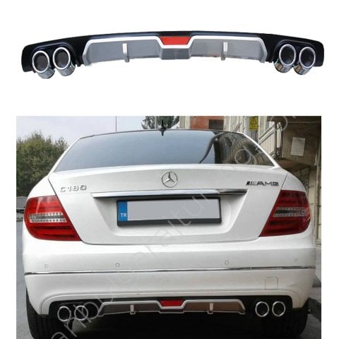 Mercedes W204 Difüzör Arka Tampon Eki 4 Egzoz Çıkışlı