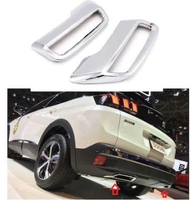 Peugeot 3008 Egzoz Çerçevesi Kromu Komple Nikelajı 2016 Sonrası