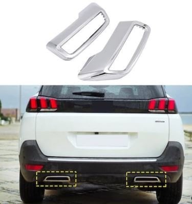 Peugeot 3008 Egzoz Çerçevesi Kromu Komple Nikelajı 2016 Sonrası