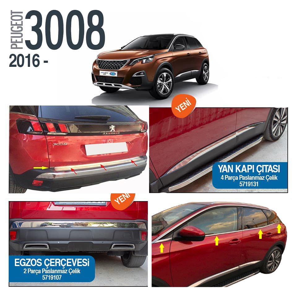 Peugeot 3008 Full Krom Seti Komple Nikelajı Kaplama