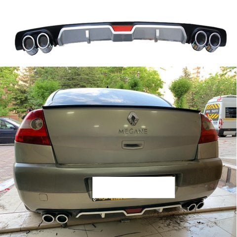 Renault Megane 2 Sedan Difüzör Arka Tampon Eki 4 Egzoz Çıkışlı