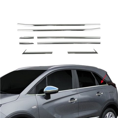 Opel Crossland X Cam Çıtası Komple Set Çerçevesi Kromu Nikelajı