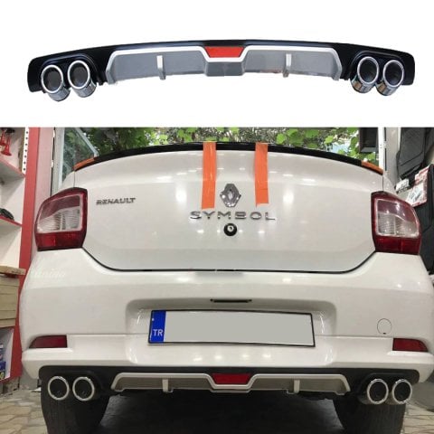 Renault Clio Symbol Difüzör Arka Tampon Eki 4 Egzoz Çıkışlı 2013-
