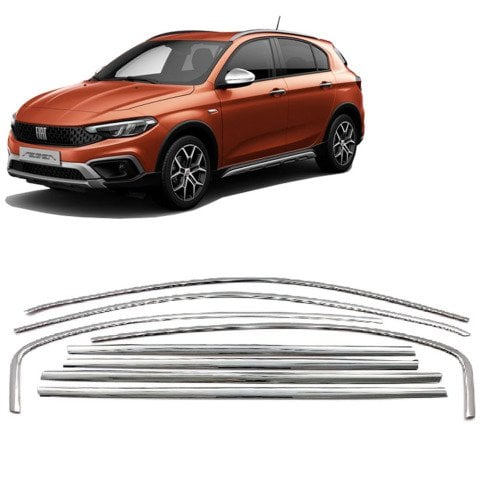 Fiat Egea Cross Cam Çıtası Komple Set Çerçevesi Kromu Nikelajı