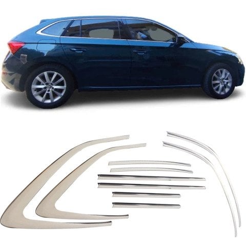 Skoda Scala Cam Çıtası Çerçevesi Komple Set Kromu Nikelajı
