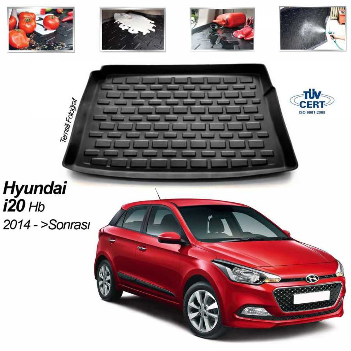 Hyundai i20 Bagaj Havuzu Paspası 2014-2018