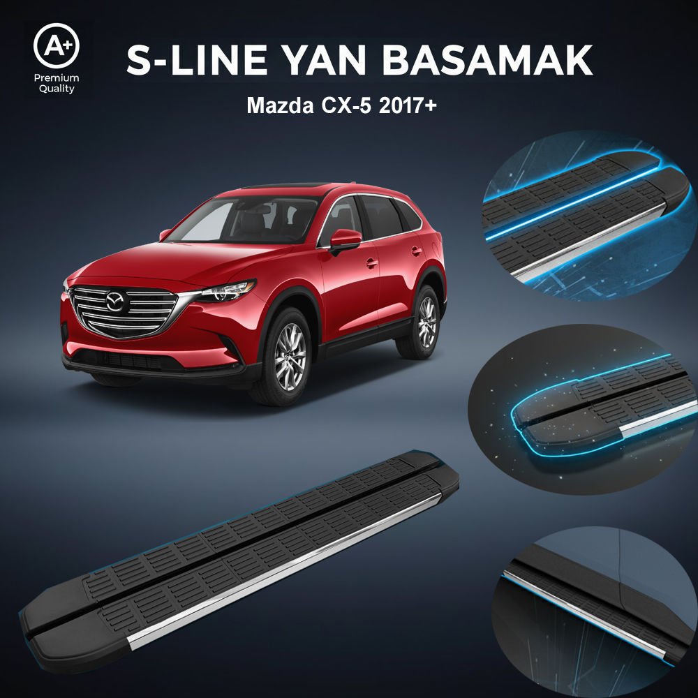 Mazda CX-5 S-Line Premium Krom Yan Basamak 2017 Sonrası