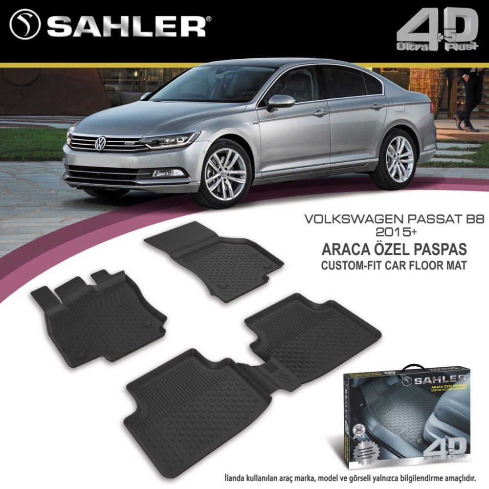 Volkswagen Passat B8 Havuzlu Paspas 4,5D Sahler 2015 Sonrası