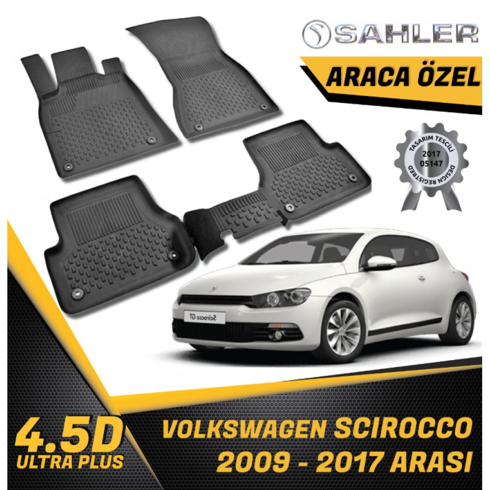 Volkswagen Scirocco Havuzlu Paspas 4,5D Sahler 2009-2017 Arası