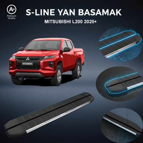 Mitsubishi L200 S-Line Premium Krom Yan Basamak 2020 Sonrası