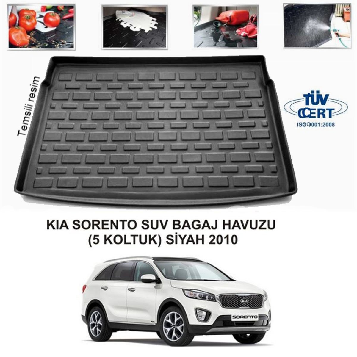 Kia Sorento Bagaj Havuzu Paspası 2016 Sonrası