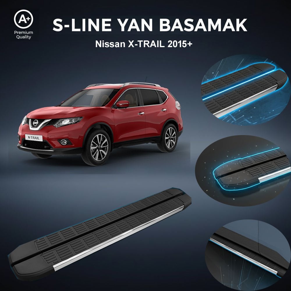 Nissan X-Trail S-Line Premium Krom Yan Basamak 2015 Sonrası