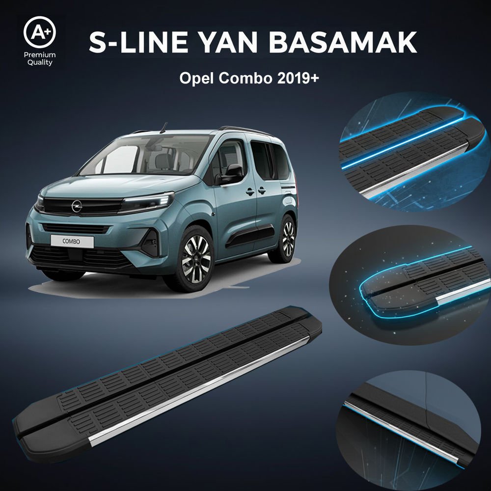 Opel Combo E Kısa  S-Line Premium Krom Yan Basamak 2019 Sonrası