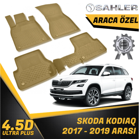 Skoda Kodiaq Havuzlu Paspas Bej 4,5D Sahler 2017 Sonrası