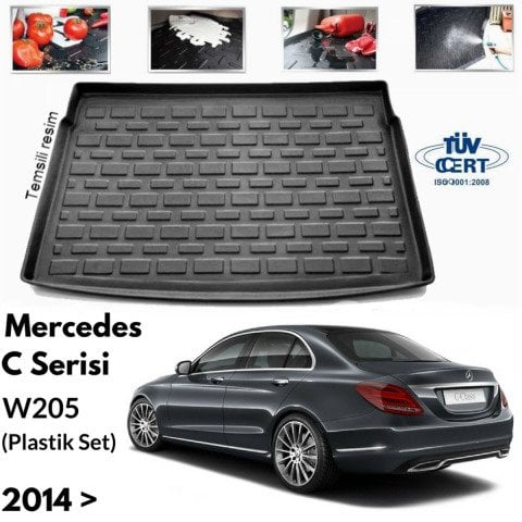 Mercedes W205 C Class Bagaj Havuzu Paspası Plastik Set