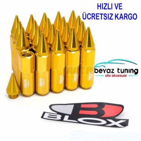 Blox Sivri Bijon Takımı Sarı Renk Uzun Bijon Set