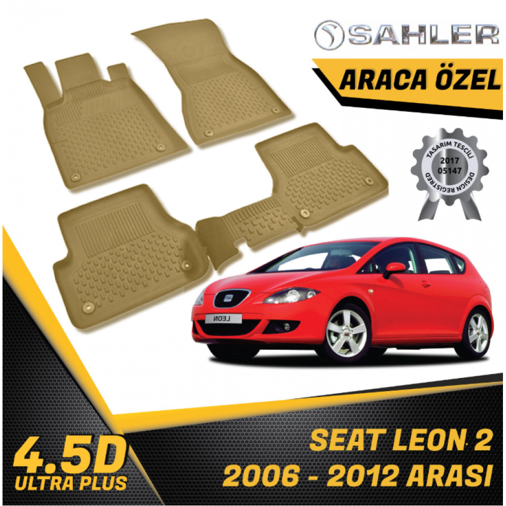 Seat Leon 2 Havuzlu Paspas Bej 4,5D Sahler 2006-2012 Arası