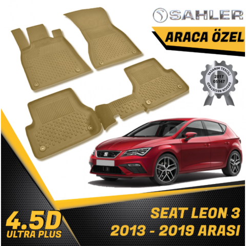 Seat Leon 3 Havuzlu Paspas Bej 4,5D Sahler 2013-2019 Arası