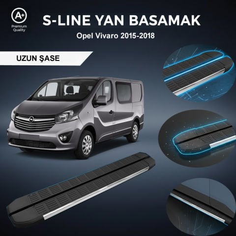 Opel Vivaro Uzun S-Line Premium Krom Yan Basamak 2015-2018