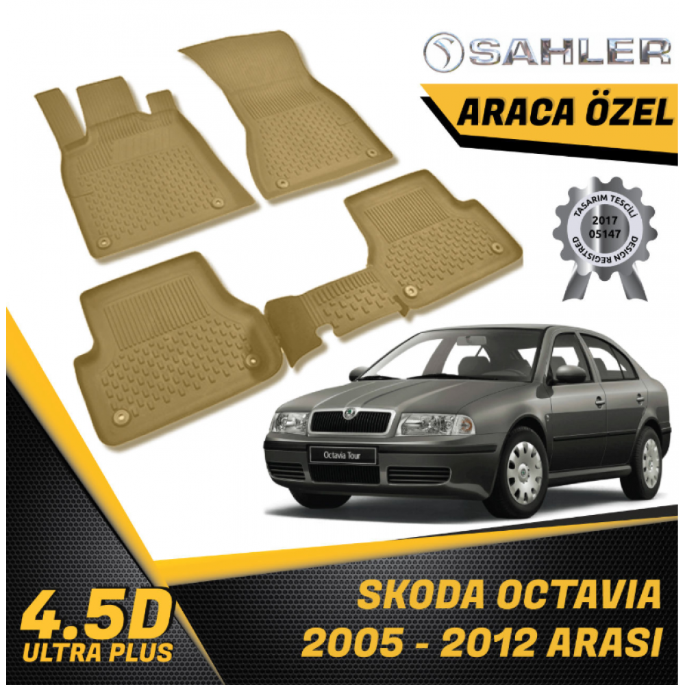 Skoda Octavia Havuzlu Paspas Bej 4,5D Sahler 2005-2012 Arası