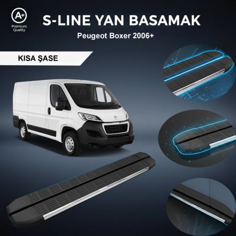 Peugeot Boxer Kısa S-Line Premium Krom Yan Basamak 2006 Sonrası