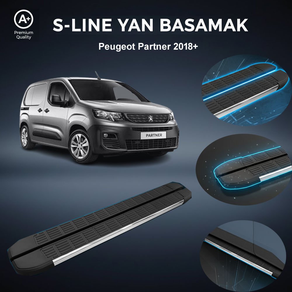 Peugeot Partner S-Line Premium Krom Yan Basamak 2018 Sonrası