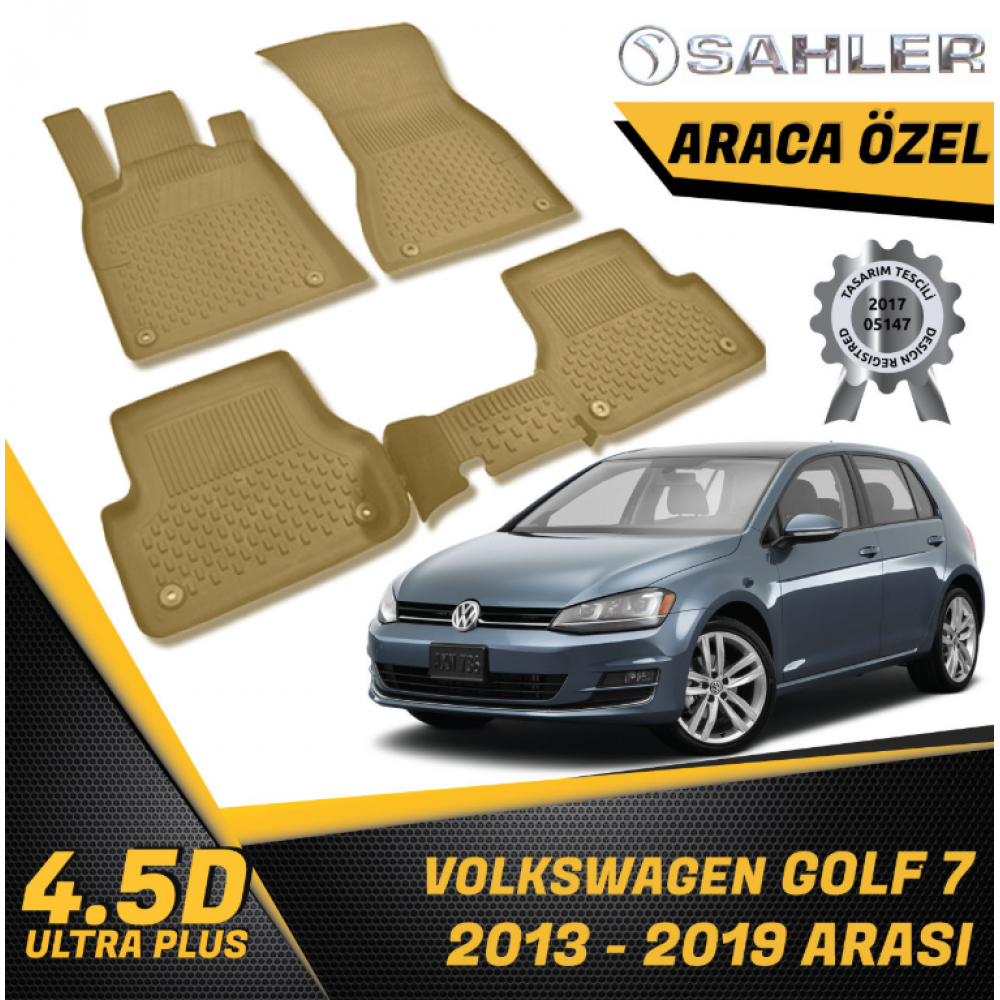Volkswagen Golf 7  Havuzlu Paspas Bej 4,5D Sahler 2013-2019 Arası