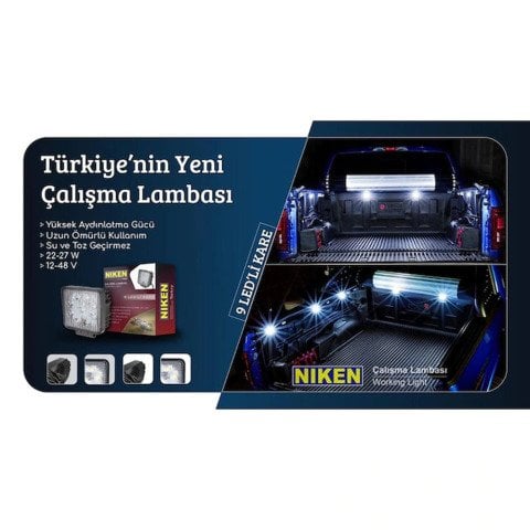 Niken Kare Led Çalışma Lambası 16 Ledli Off Road Sis Lambası