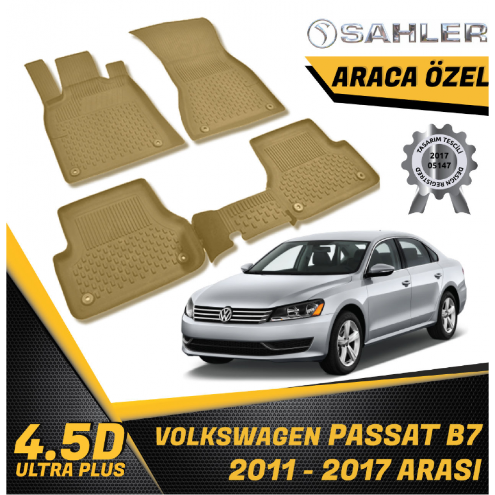 Volkswagen Passat B7 Havuzlu Paspas Bej 4,5D Sahler 2001-2017 Arası