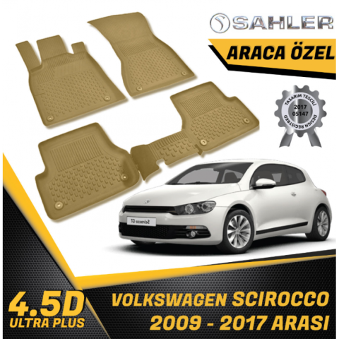 Volkswagen Scirocco Havuzlu Paspas Bej 4,5D Sahler 2009-2017 Aras