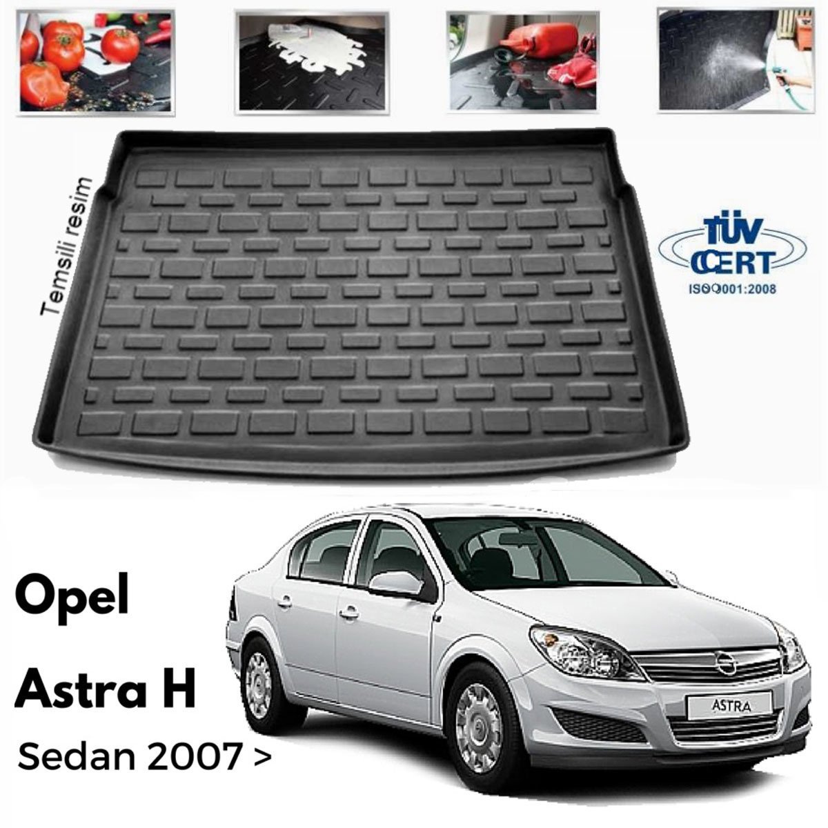 Opel Astra H Sedan Bagaj Havuzu Paspası 2004-2012
