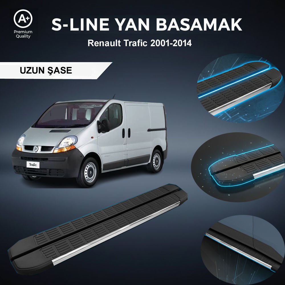 Renault Trafic  Uzun S-Line Premium Krom Yan Basamak 2001-2014