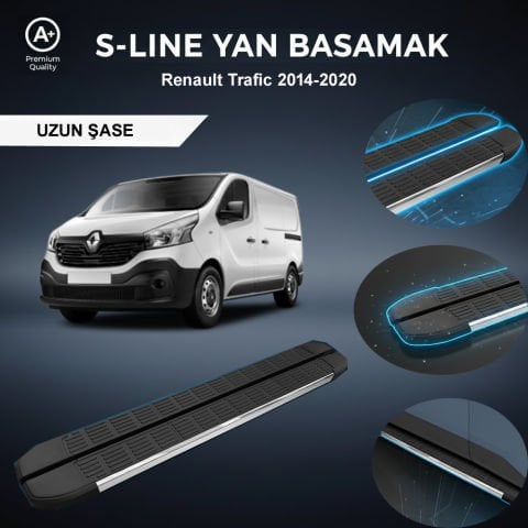 Renault Trafic  Uzun S-Line Premium Krom Yan Basamak 2014-2020