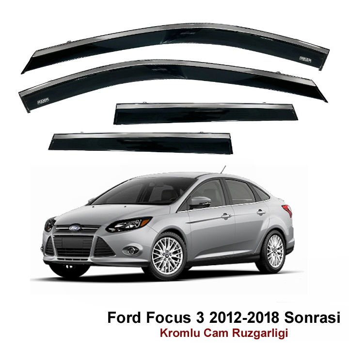 Ford Focus 3 Kromlu Cam Rüzgarlığı Niken 2012-2018