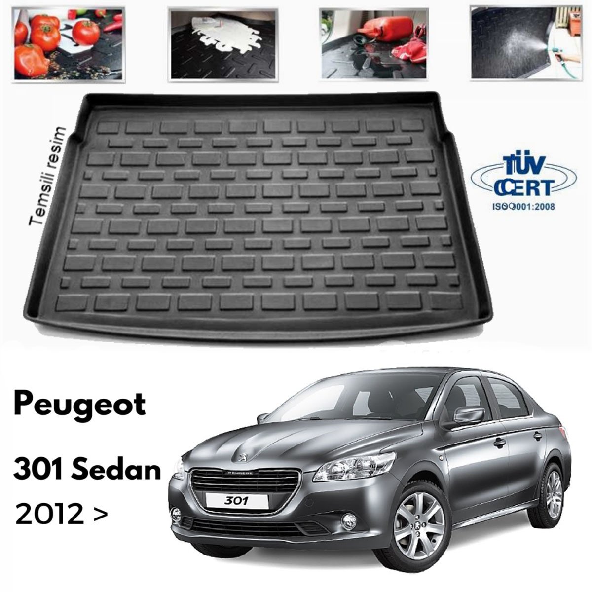 Peugeot 301 Bagaj Havuzu Paspası