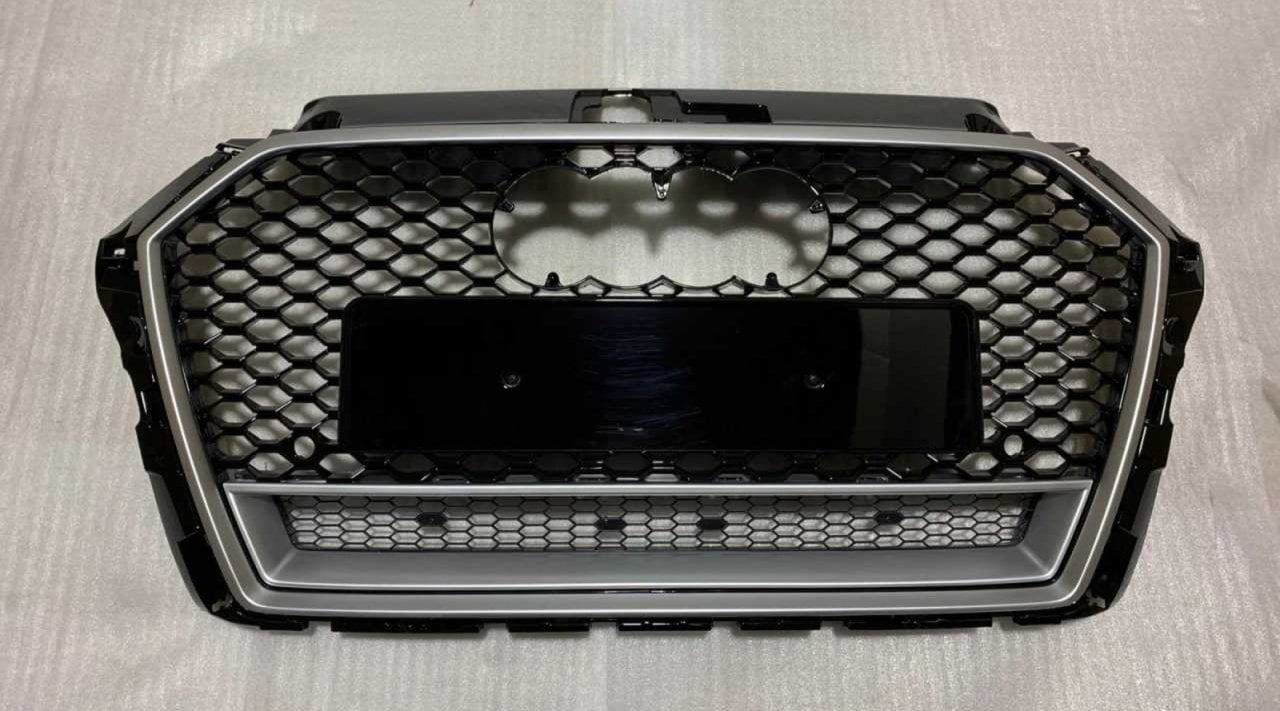 Audi A3 Ön Panjur Izgara RS3 Model 2016-2021 Arası Gri Çerçeveli