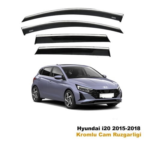 Hyundai I20 Cam Rüzgarlığı 4Lü Kromlu 2015-2016-2017-2018