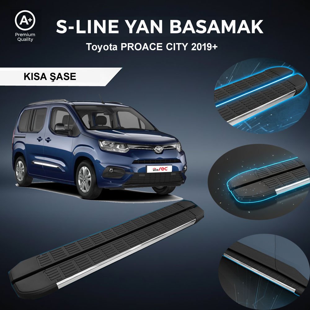 Toyota Proace City Kısa S-Line Premium Krom Yan Basamak 2019 Sonrası