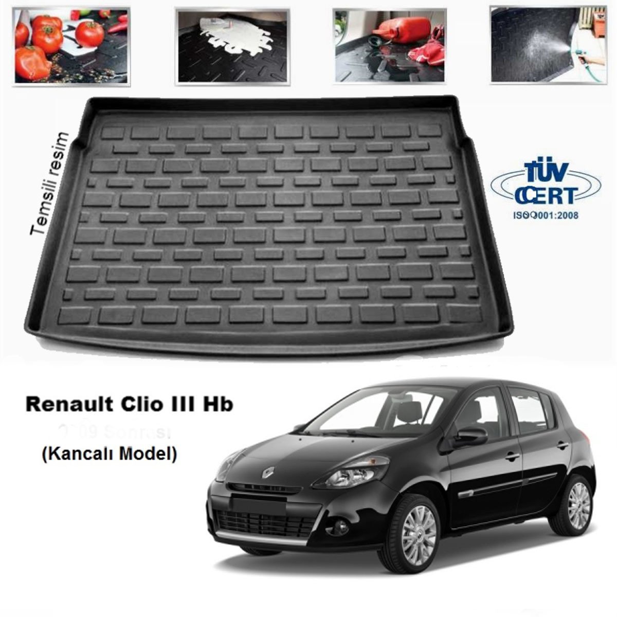 Renault Clio 3 Bagaj Havuzu Paspası 2005-2011